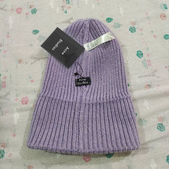 Acne Studios Purple Wool Knit Hat - Picture 6 of 8